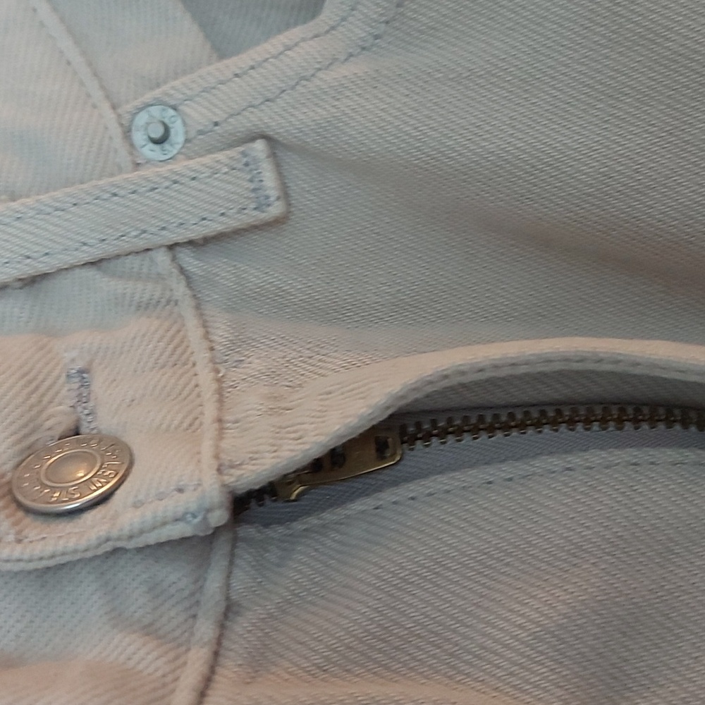 Levis Premium Big E High Loose Straight Leg Jeans Taupe Size 26 - Picture 9 of 12